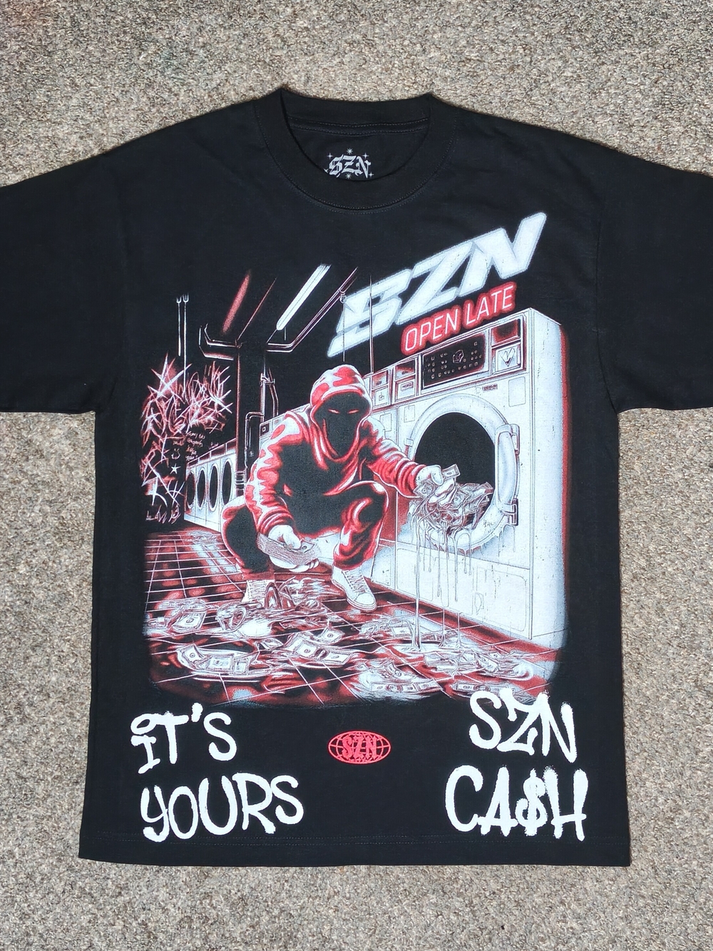 Open Late Graphic Tee - Black/Red
